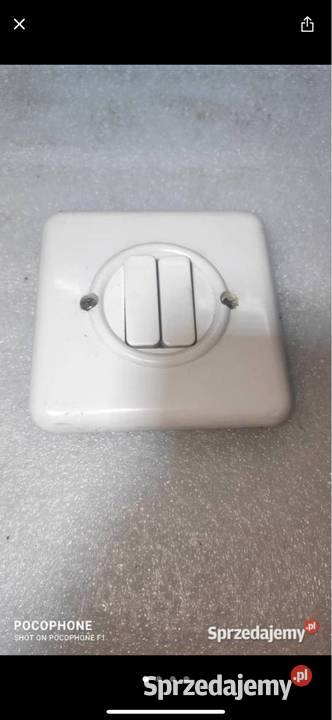 Włącznik Retro podwójny biały typ A 19 Gliwice