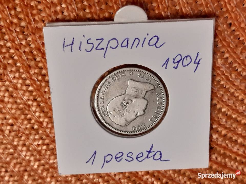 moneta srebrna Hiszpanii z 1904r Łomża