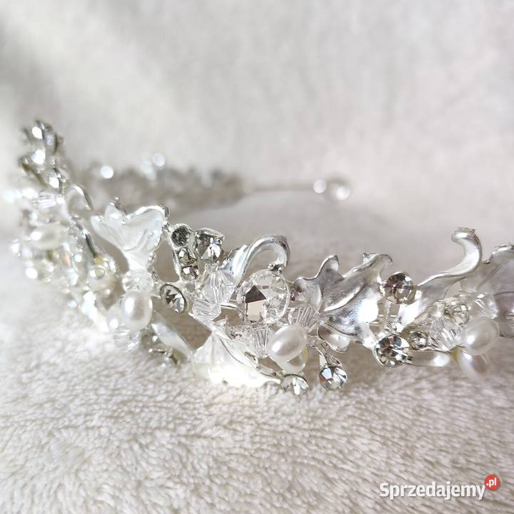 Korona tiara opaska naszyjnik kolczyki komplet Zegarki i Biżuteria