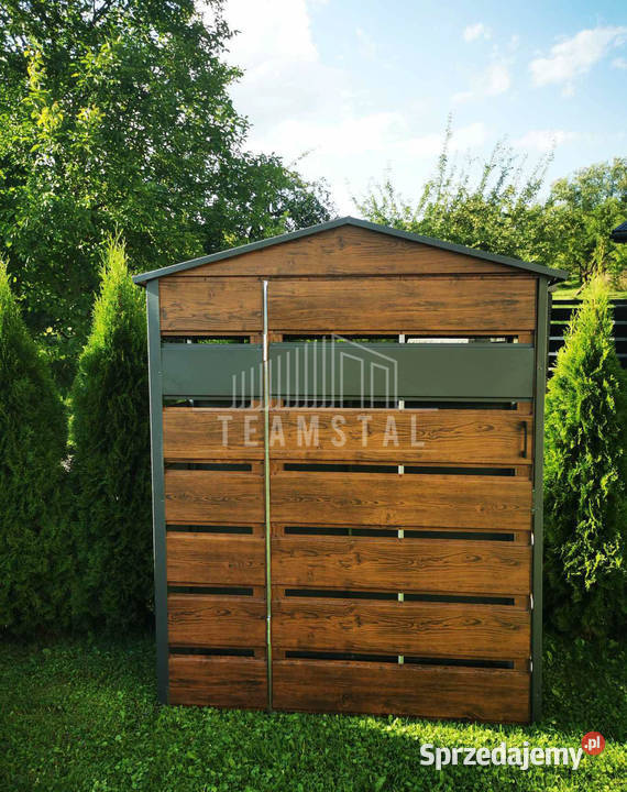 Wiata śmietnikowa dwuspad 13x05 antracyt z