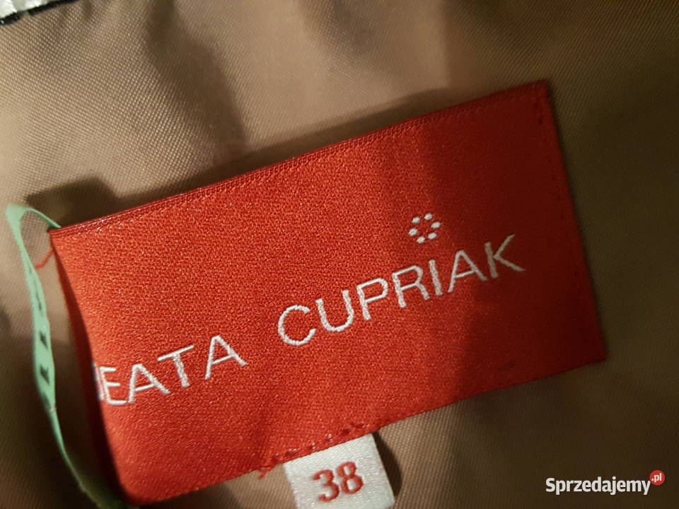 Sukienka koronkowa Beata CUPRIAK czarna koronka czarny Złotniki sprzedam