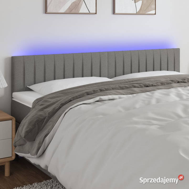 Zagłówek do łóżka z LED ciemnoszary 160x5x7888 Dom i Ogród sprzedam