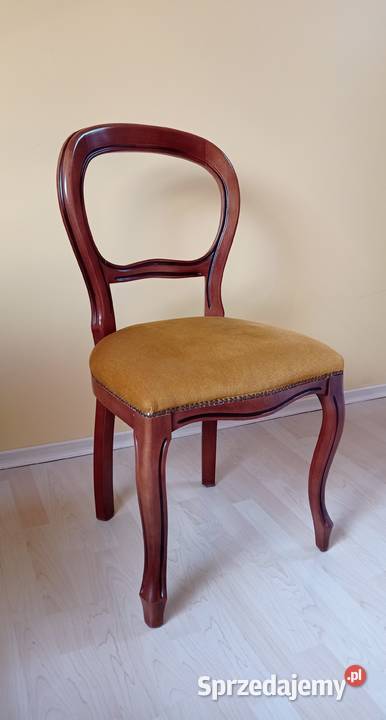 Krzesło drewniane welurowa tapicerka 45cm podlaskie sprzedam