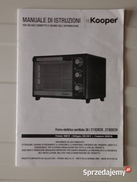 Piekarnik przenośny Kooper Forno Ventilato 1600 Kuchenki i piekarniki Dębica