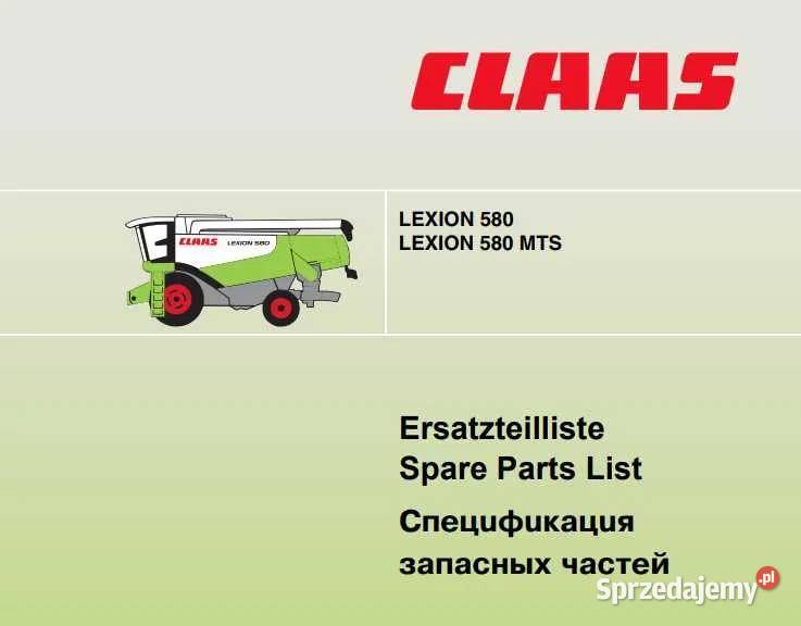 Katalog części Claas Lexion 580 Lexion 580 MTS Zduńska Wola