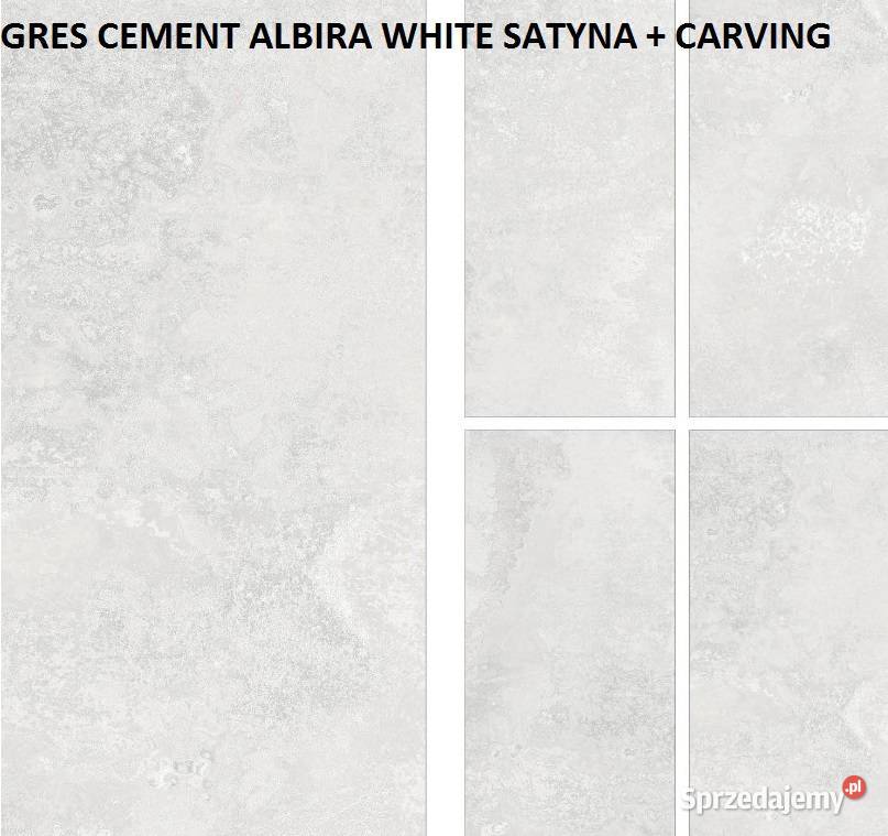 gres 60120 cement albira white matowy carving Gorzów Wielkopolski