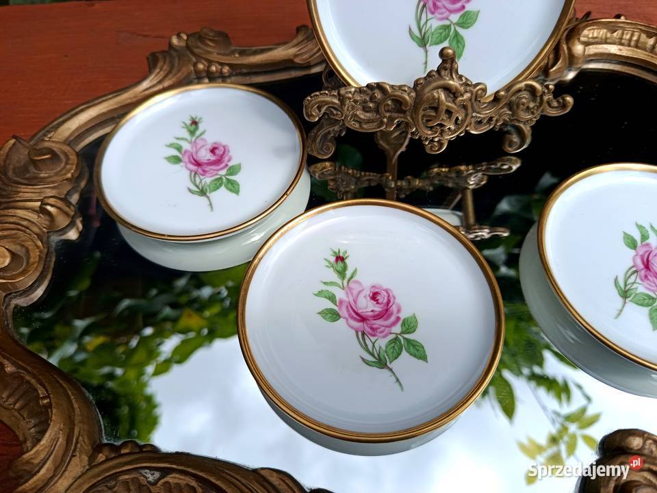 Talerzyki konfiturówki Frstenberg 4 Porcelana i szkło Klenica sprzedam