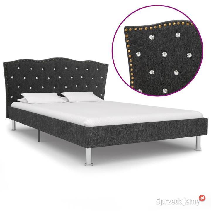 vidaXL Rama łóżka, ciemnoszara, tapicerowana 280528