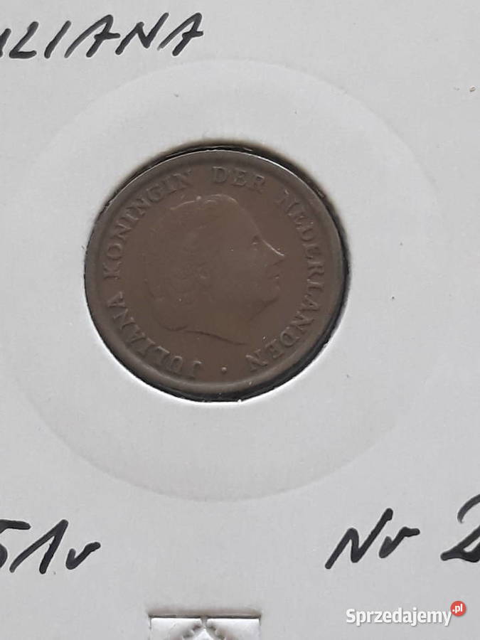 1 Cent Holandia 1951 r Juliana 2 około mennicze wielkopolskie