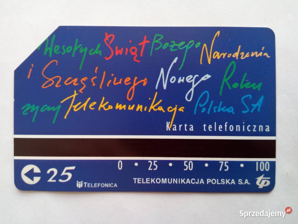Karta telefoniczna przedstawiająca życzenia Boż Dąbrowa Górnicza