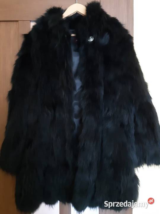 futro naturalne czarne L