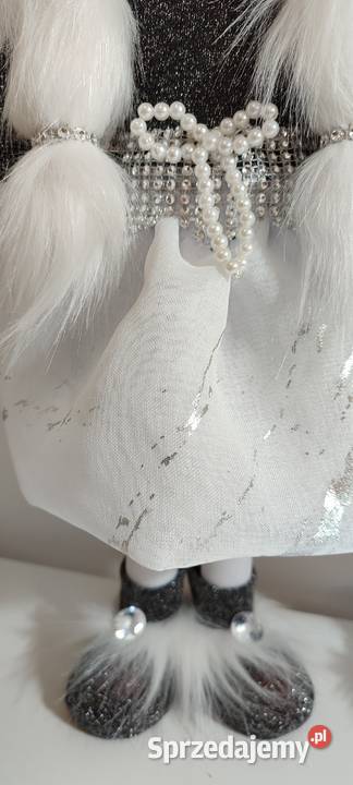 Skrzaty świąteczne para srebrny szary siwy pomorskie Lipnica