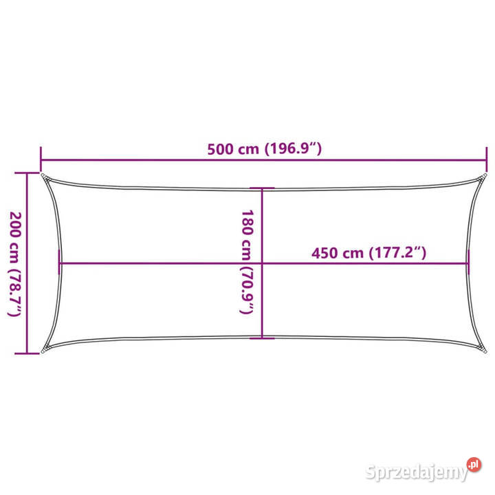 Żagiel przeciwsłoneczny 160 gm brązowy 2x5 m Ogród sprzedam