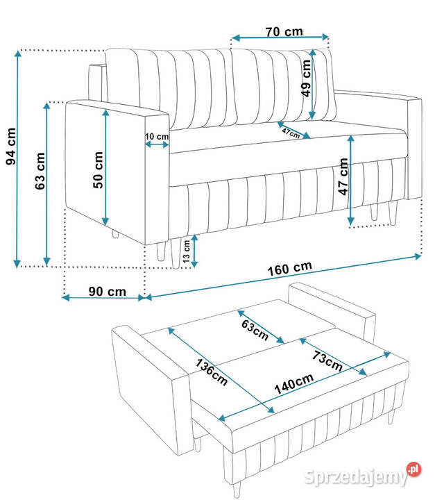 Kanapa 2osobowa Comfort 5 kolorów do wyboru Rybnik