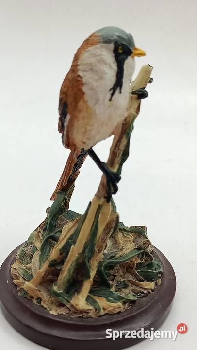 Figurka ceramika ptak wąsatka Zamość