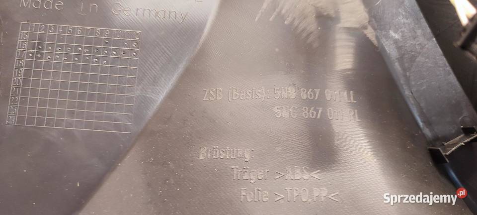 VW TIGUAN II BOCZEK DRZWI LEWY PRZÓD RHD osobowe Tapicerki samochodowe