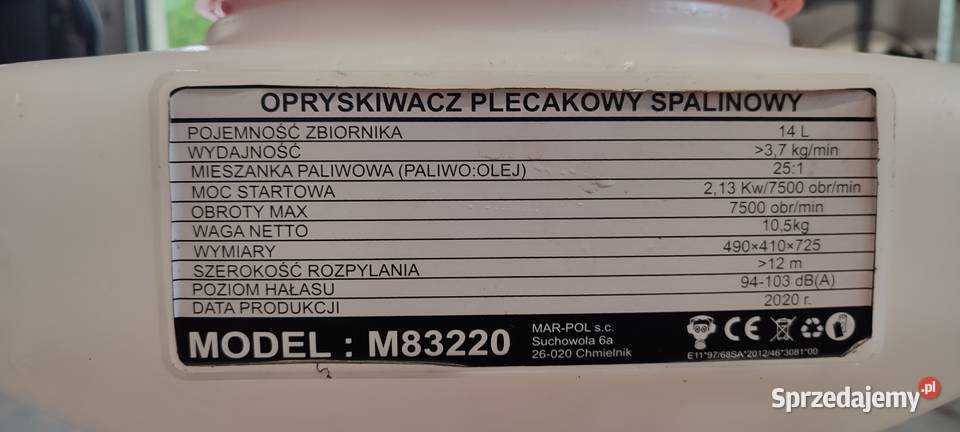OPRYSKIWACZ SPALINOWY DEMON