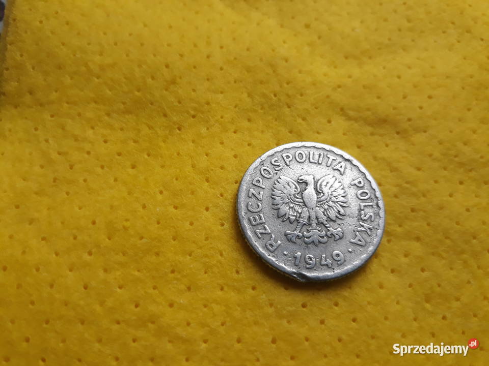 Moneta PRL 1 1949 bez znaku mennicy Destrukt Bukownica