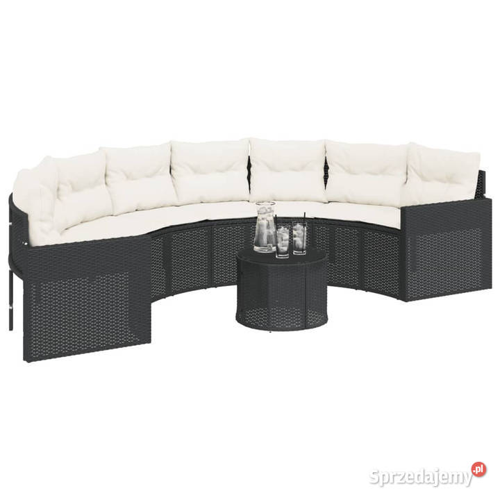 Sofa ogrodowa stolik i poduszki półokrągła mazowieckie Warszawa
