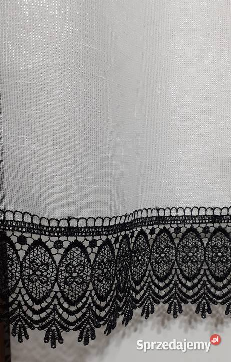 Firany szron z czarną gipiurą Firany Mława