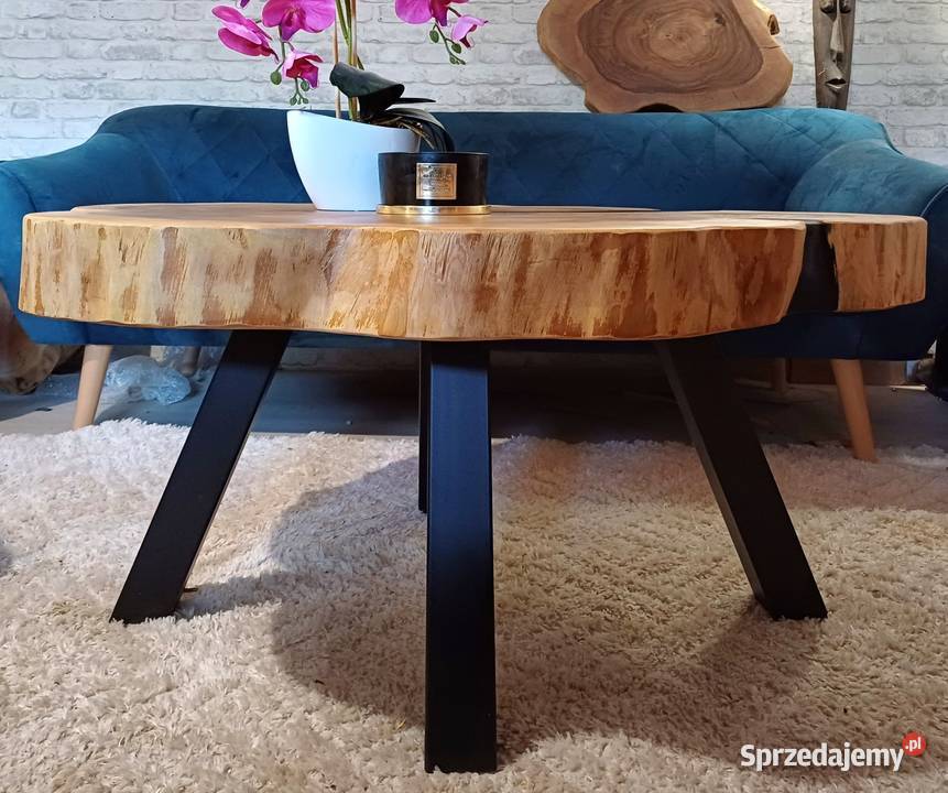 Stolik kawowy 97x78 PIĘKNY LIVE EDGE plaster