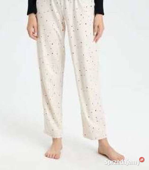 spodnie piżamy sinsay xs 34 100 bawełna gwiazdy