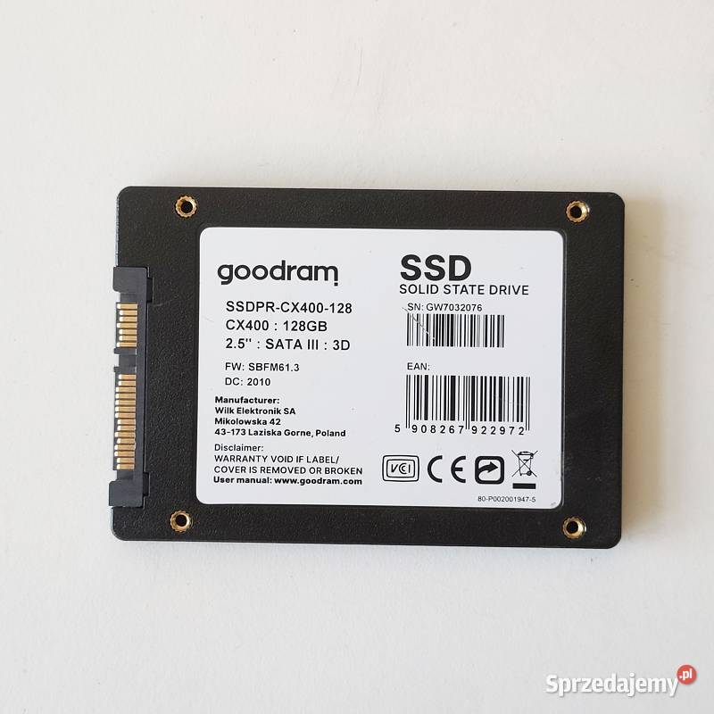Dysk SSD Goodram CX400 128GB 25 SATA III Jasionów sprzedam
