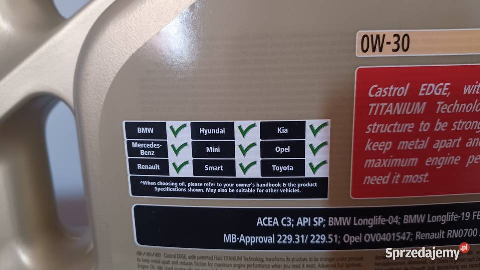 Castrol EDGE 0W30 dolnośląskie Wrocław sprzedam