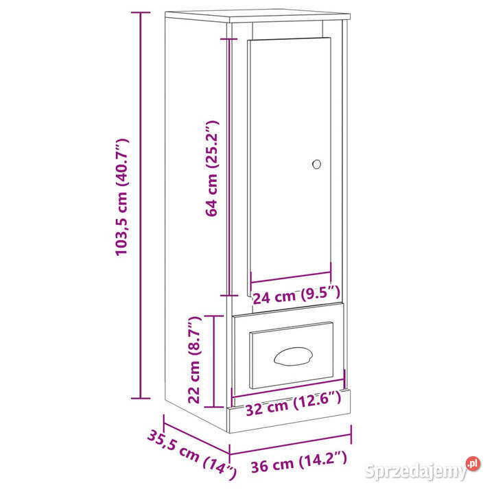 Szafka stare drewno 36x355x1035 materiał Warszawa sprzedam