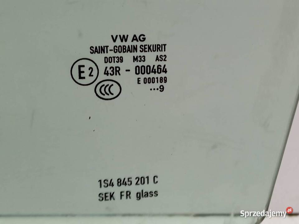 SZYBA DRZWI LEWY PRZÓD 19 R 5D 1S4845201C Skoda