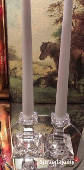 KRYSZTAŁOWE ŚWIECZNIKI STOŁOWE SYGNOWANE VIENNA Pabianice