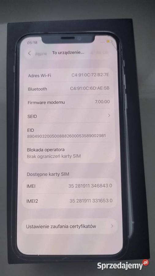 iPhone 11 pro 100 baterii ładowarka kabel Mielec sprzedam