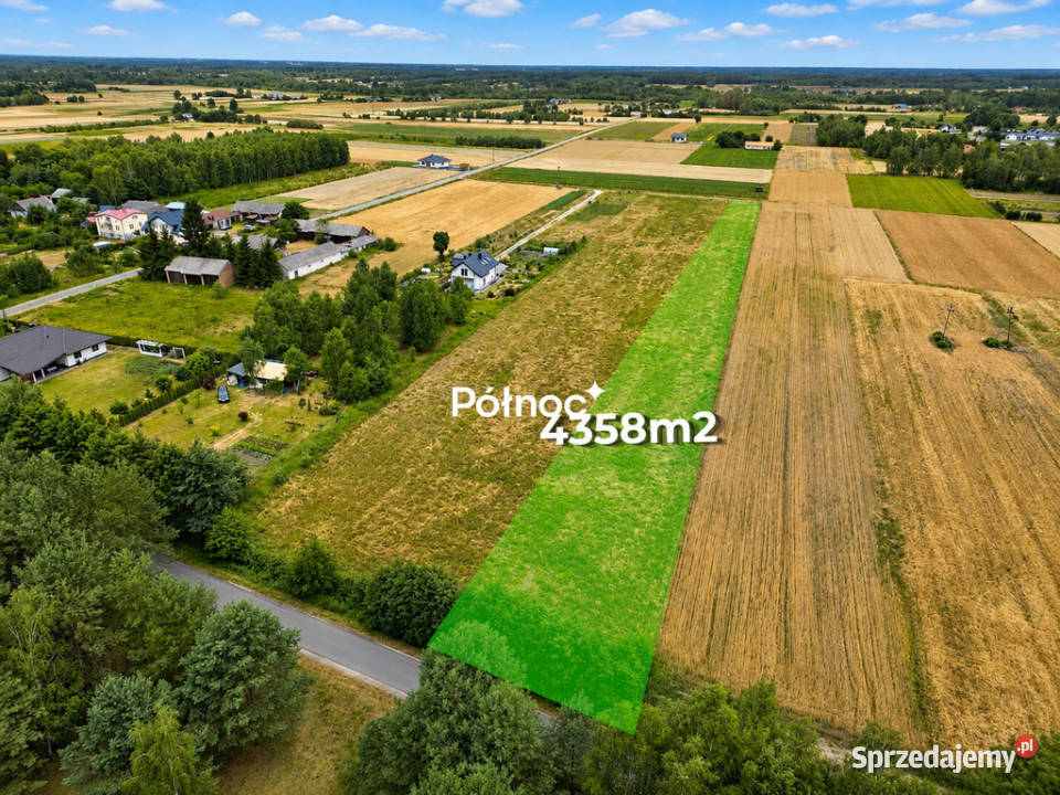 Działka jeziorem Kunów 4350 m