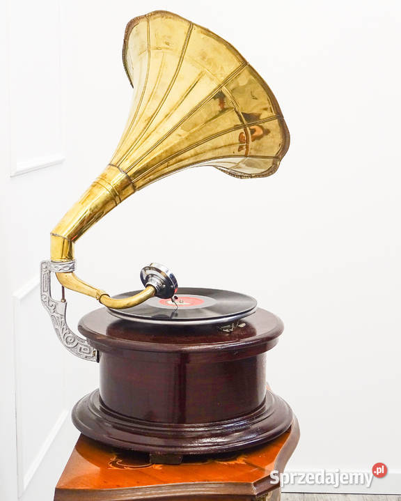 Stylowy PATEFON Victrola okrągła Mahoń obudowa sprzedam