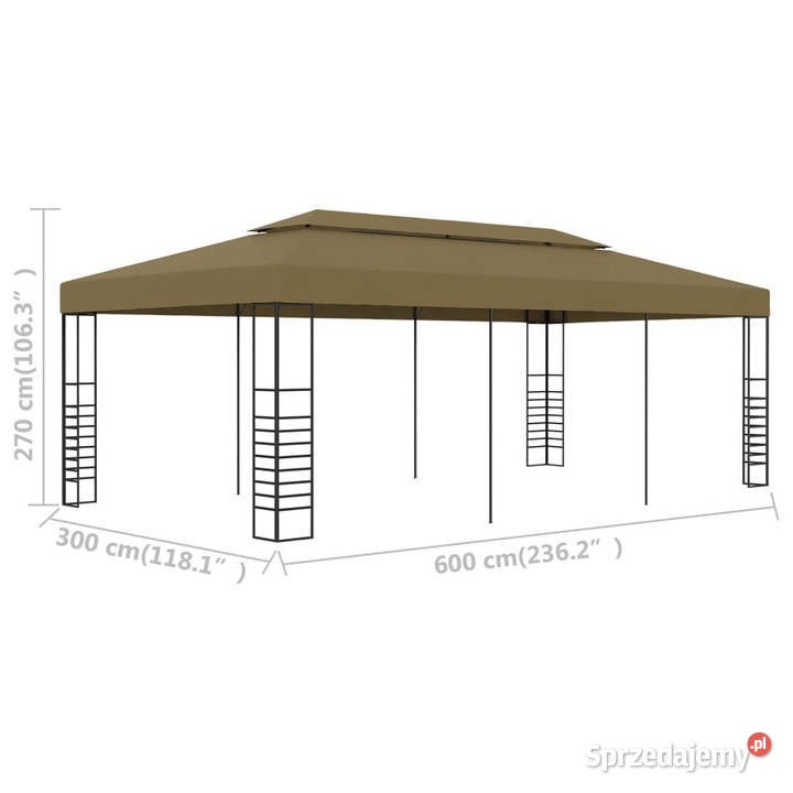 Altana ogrodowa 6 x 3 x 27 m taupe 180 gm Warszawa