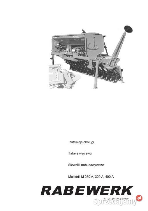 Rabewerk Multidrill M250a M300a M400a instrukcja Szamotuły