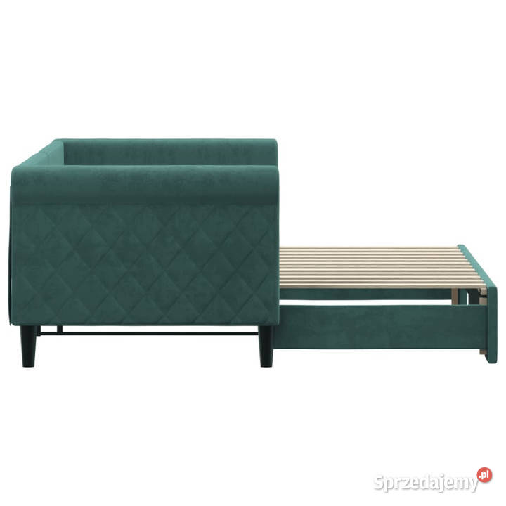 Sofa rozsuwana ciemnozielona aksamit 80x200 Łóżka Warszawa