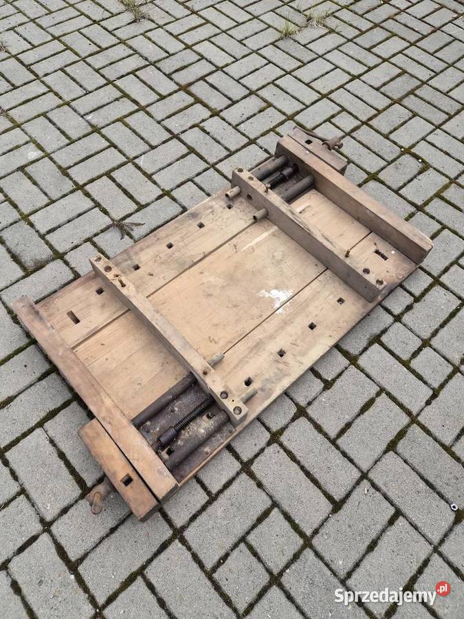 Strugnica imadło stół drewniany zabytek antyk Janów Lubelski