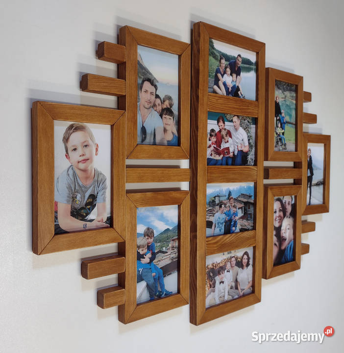 Drewniana Multirama Ramka na 10 zdjęć 10x15 Kraków
