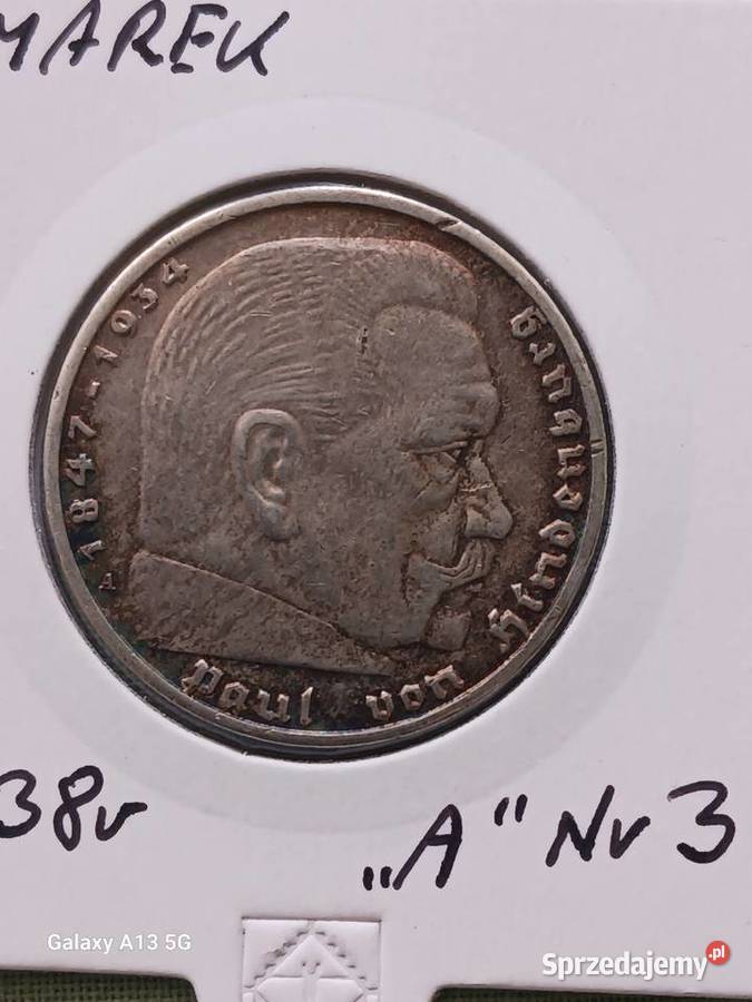 5 Marek Niemcy 1938 rPaul von Hindenburg menA 3 Konin sprzedam