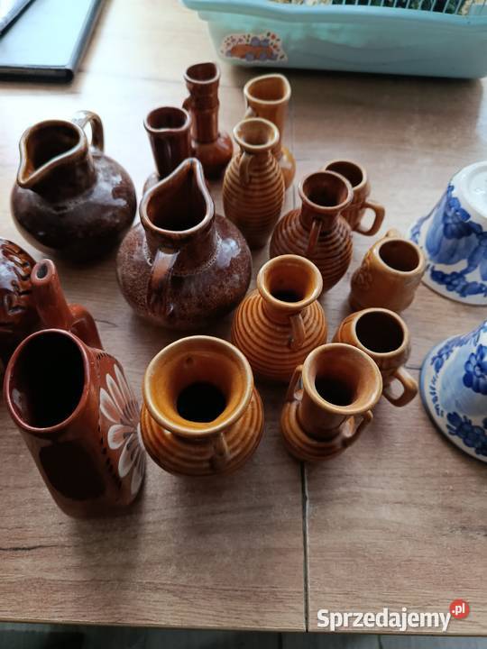 Pijałka dzbanuszki fajans ceramika prl Choszczno