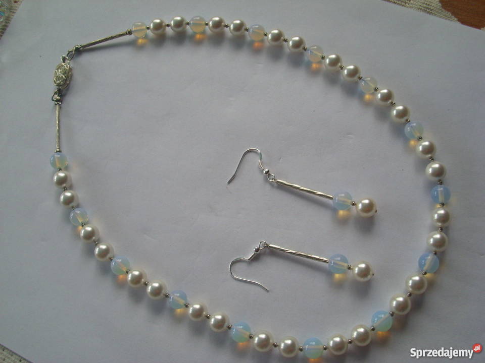 Naszyjnik kolczyki perła Majorkaopalsrebro Częstochowa sprzedam