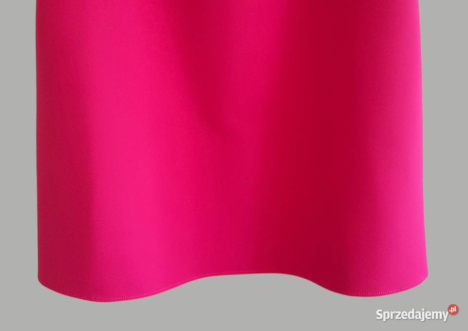 Damska sukienka elegancka różowa rękaw falbanka Chrzanów