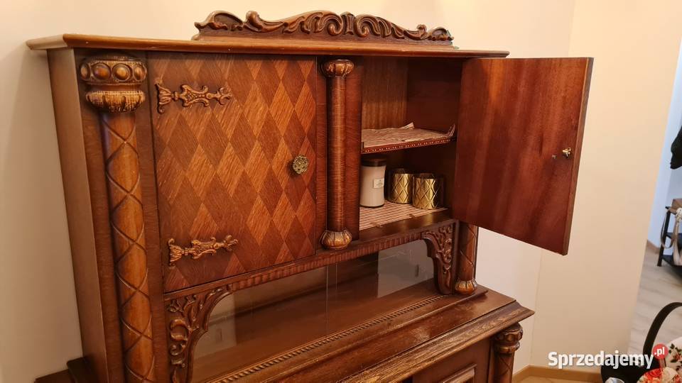 Zabytkowa komoda regał kredens Zdobiona XX Wiek