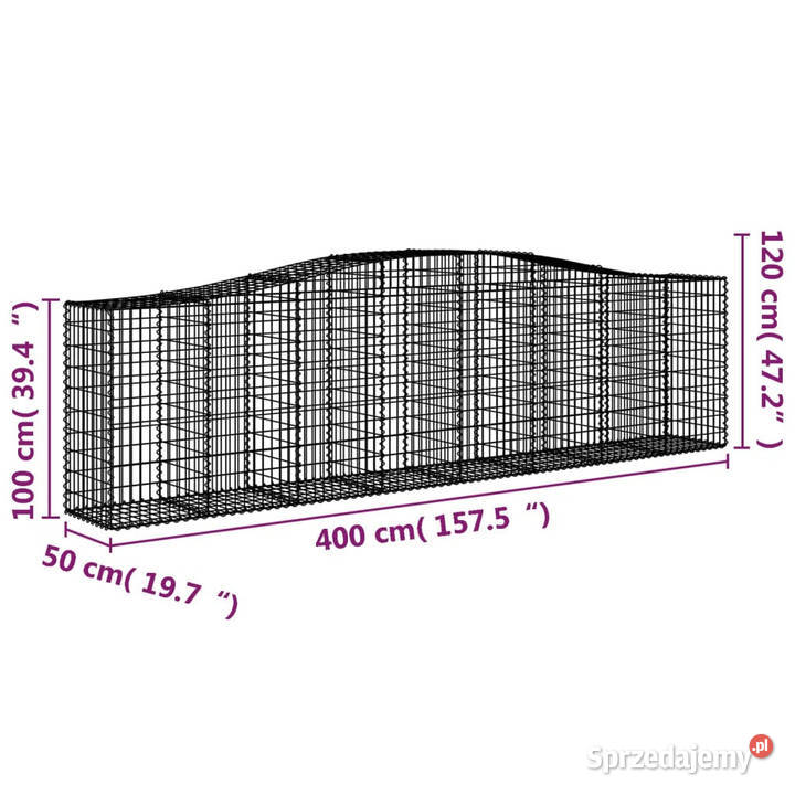 Łukowaty kosz gabionowy 400x50x100120 Pozostałe mazowieckie Warszawa