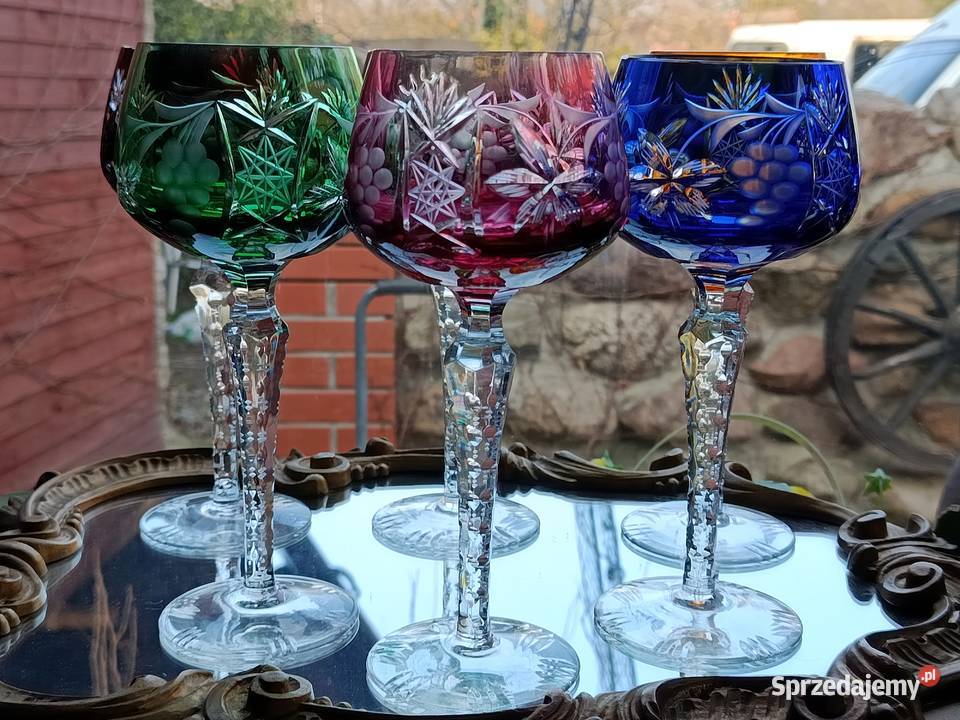 Śliczne kieliszki kryształowe Porcelana i szkło Klenica