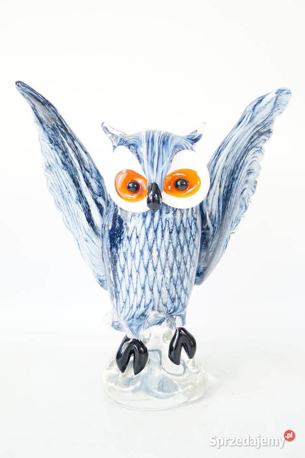 Figura szklana Murano style SOWA symbol mądrości Gizałki