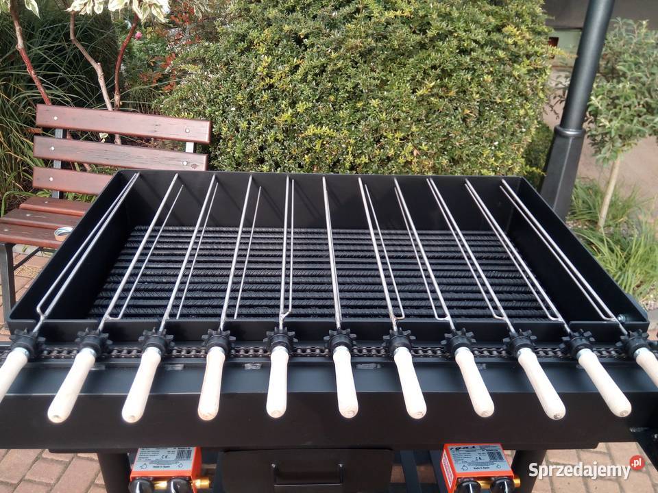 Grill na szaszłyki gazowy węglowy blacha 6 mm Damasławek