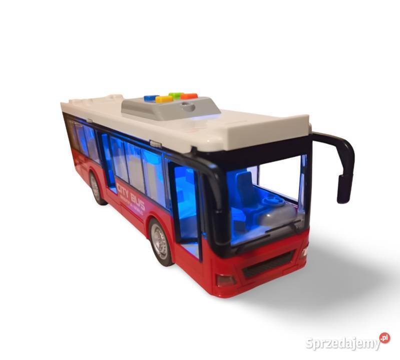 Autobus zabawka dzieci mpk czerwony otwierane Ełk