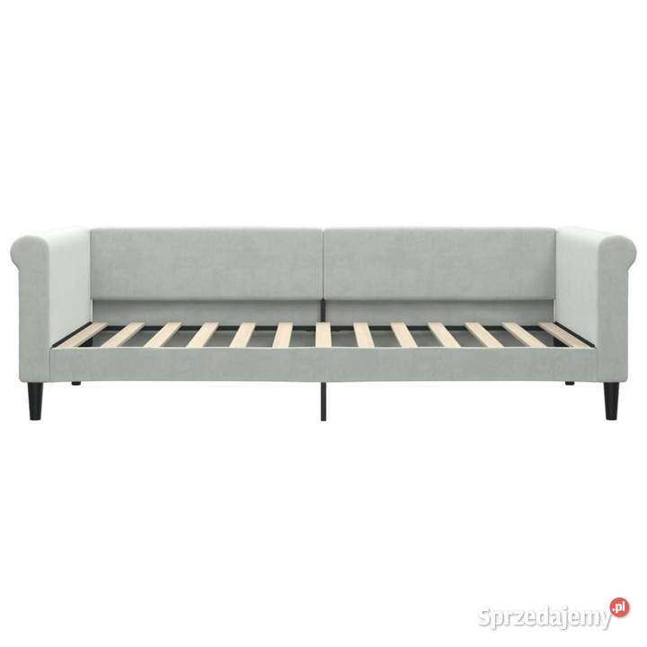 Sofa z materacem do spania jasnoszara aksamit 229cm Warszawa